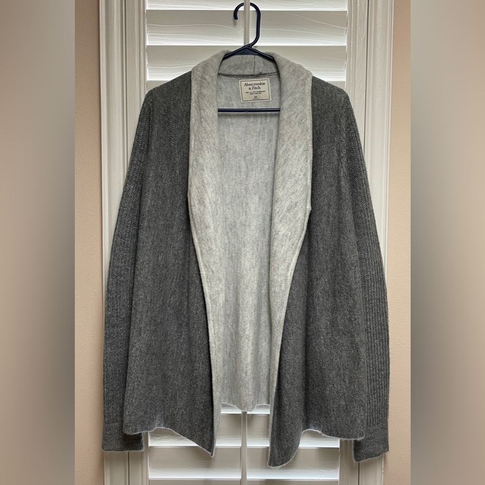 Abercrombie Dark/Light Gray Cardigan Sweater - Size M